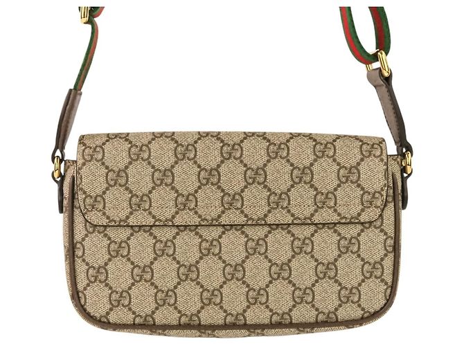 Borsa a Spalla Gucci Ophidia Web Line GG Supreme Marrone - vista 3