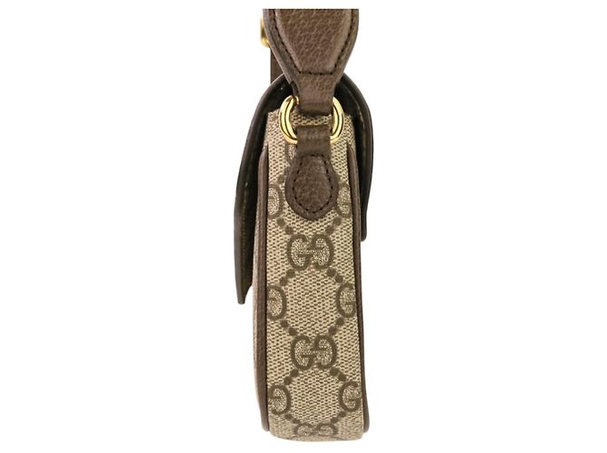 Borsa a Spalla Gucci Ophidia Web Line GG Supreme Marrone - vista 4