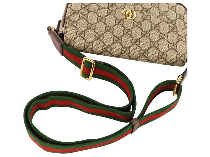 Borsa a Spalla Gucci Ophidia Web Line GG Supreme Marrone - vista 6