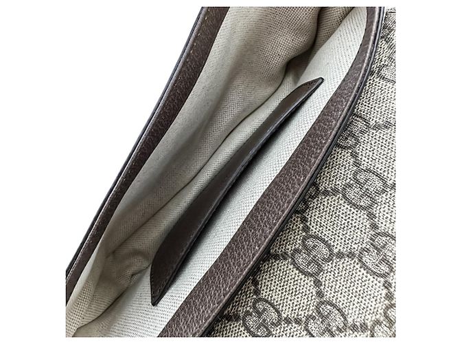 Borsa a Spalla Gucci Ophidia Web Line GG Supreme Marrone - vista 7