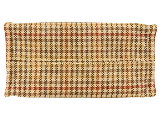 Céline Borsa a Spalla Celine Triomphe Logo Small Cabas Thais in Tweed Marrone Beige - vista 6
