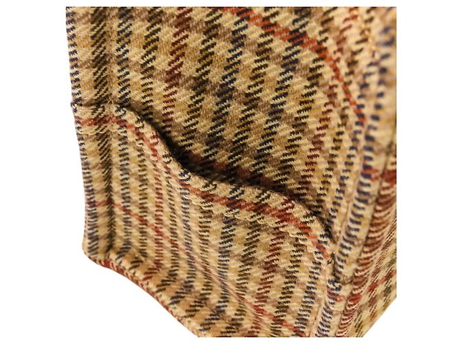 Céline Borsa a Spalla Celine Triomphe Logo Small Cabas Thais in Tweed Marrone Beige - vista 9