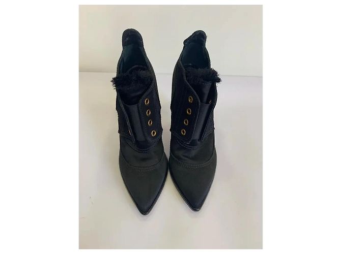 Jimmy Choo Silk Ankle Boots Black - view 2
