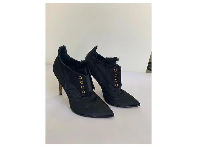 Jimmy Choo Silk Ankle Boots Black - view 3