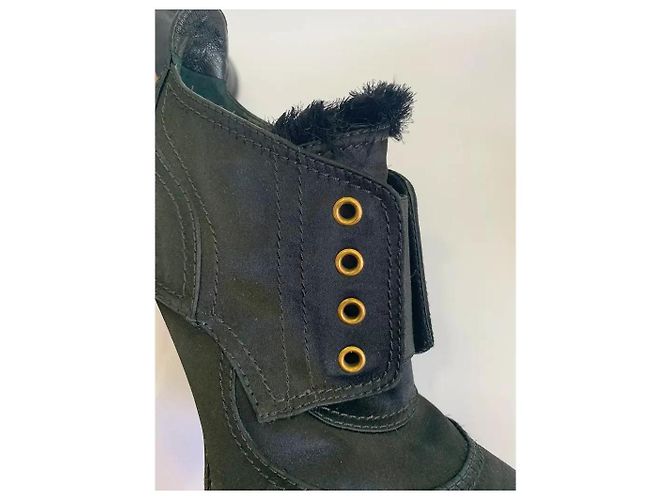 Jimmy Choo Silk Ankle Boots Black - view 7