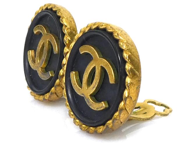 Orecchini a clip Chanel neri e dorati Nero D'oro - vista 3