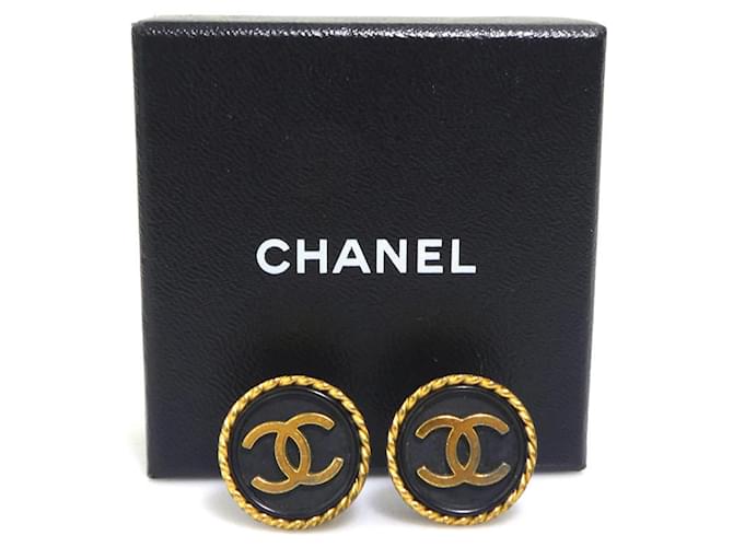 Orecchini a clip Chanel neri e dorati Nero D'oro - vista 9
