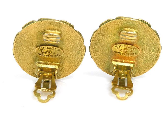 Chanel Coco Mark Clip Ohrringe Schwarz Golden - Ansicht 4