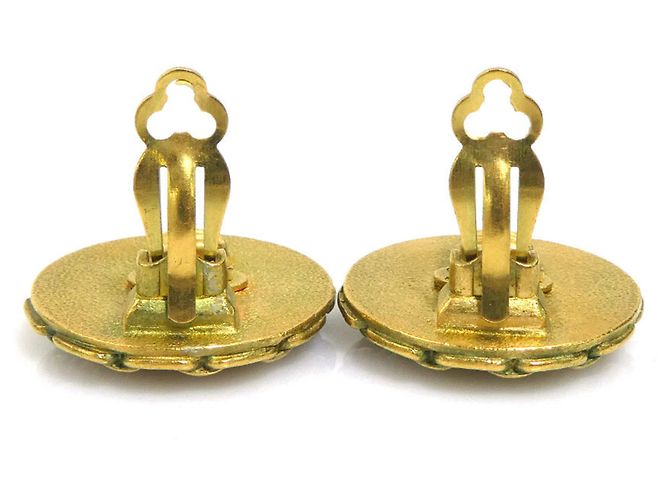 Chanel Coco Mark Clip Ohrringe Schwarz Golden - Ansicht 6