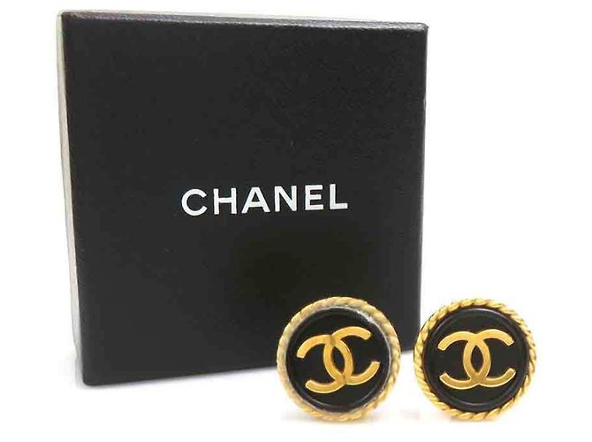 Orecchini a clip Chanel neri e dorati Nero D'oro - vista 14
