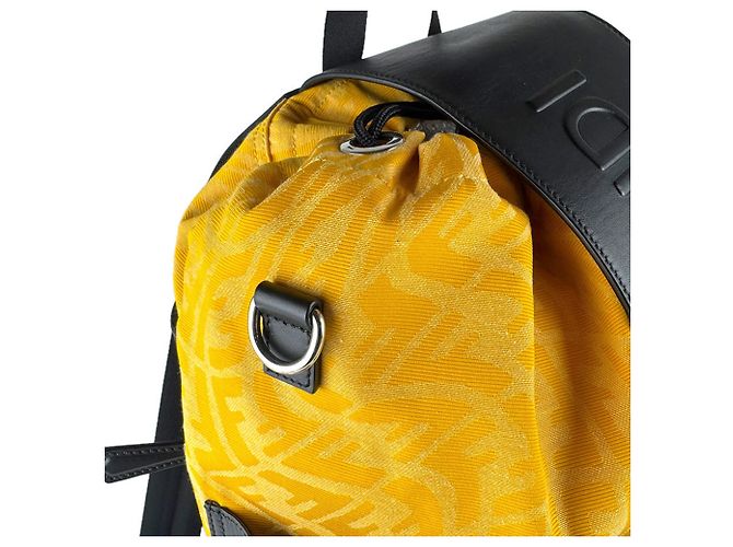 Fendi Strike Large Backpack Black Yellow - view 6