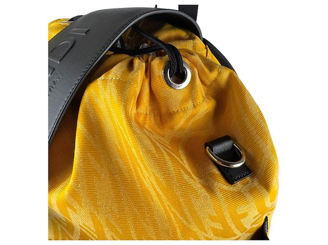 Fendi Strike Large Backpack Black Yellow - view 7