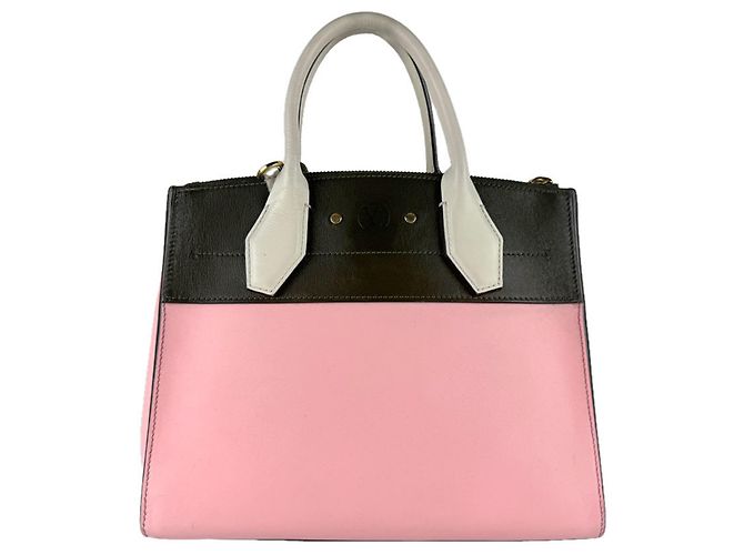 Borsa a mano in pelle City Steamer PM di Louis Vuitton Rosa Bianco Cachi - vista 3