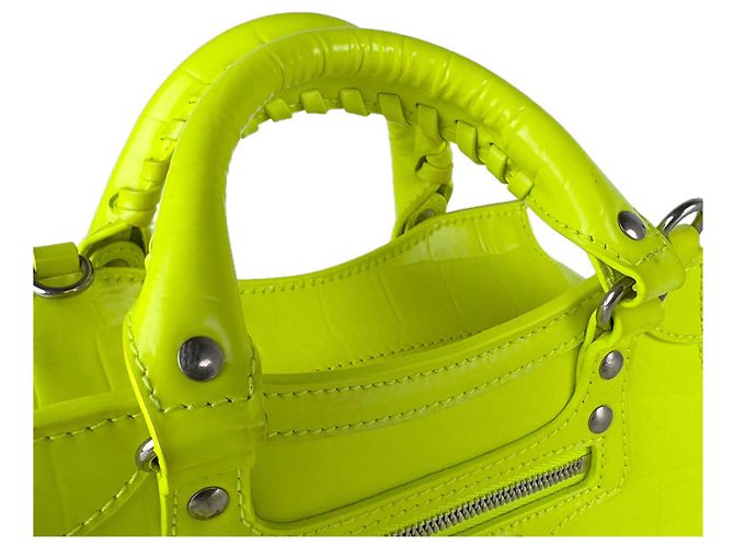 Sac à main mini Neo Classic City de Balenciaga Jaune - vue 11
