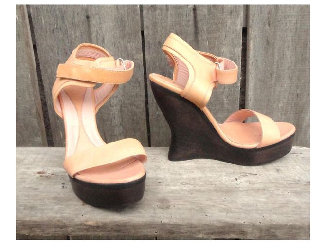 Sandali con zeppa Alexander McQueen Arancione Pelle - vista 2