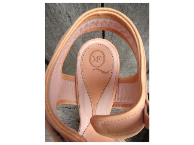 Sandali con zeppa Alexander McQueen Arancione Pelle - vista 4