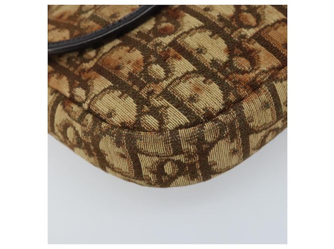 Borsa a Spalla in Tela Trotter Christian Dior Beige Oro Auth YKZ051 - vista 11