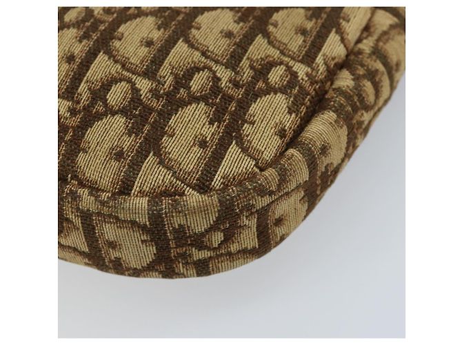 Borsa a Spalla in Tela Trotter Christian Dior Beige Oro Auth YKZ051 - vista 12