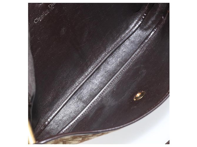 Borsa a Spalla in Tela Trotter Christian Dior Beige Oro Auth YKZ051 - vista 18