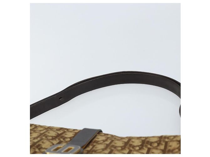 Borsa a Spalla in Tela Trotter Christian Dior Beige Oro Auth YKZ051 - vista 8