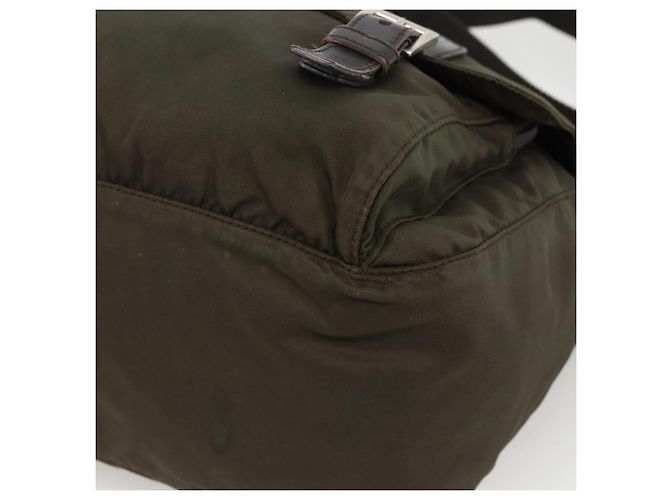 Bolsa de Ombro PRADA Nylon Caqui Prata Autêntica 174309 - vista 10