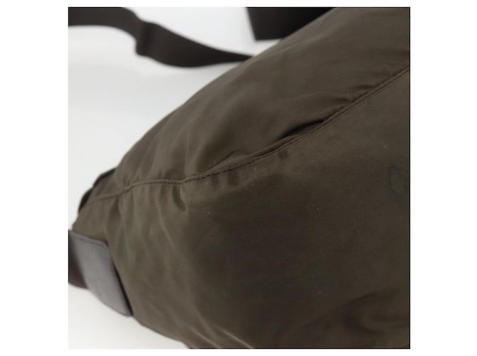 Bolsa de Ombro PRADA Nylon Caqui Prata Autêntica 174309 - vista 13