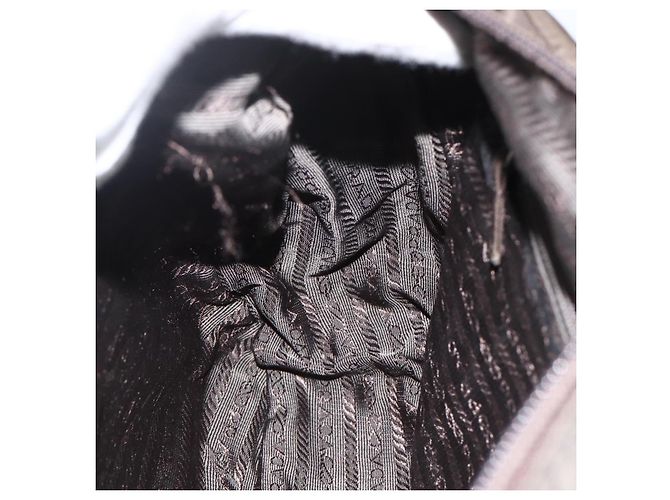 Bolsa de Ombro PRADA Nylon Caqui Prata Autêntica 174309 - vista 23