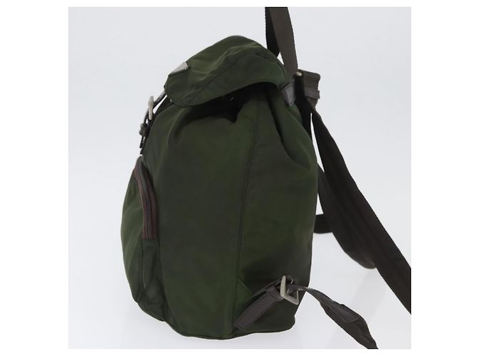 PRADA Backpack Nylon Khaki Silver Auth ARZ693 Silvery - view 4