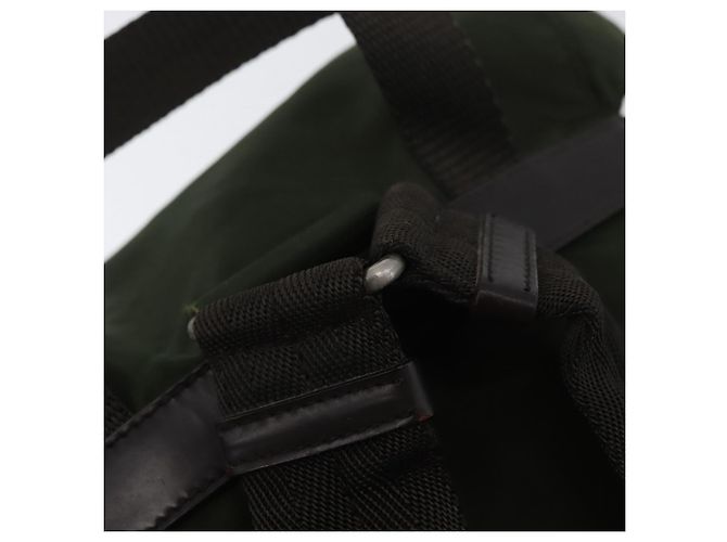 PRADA Backpack Nylon Khaki Silver Auth ARZ693 Silvery - view 9