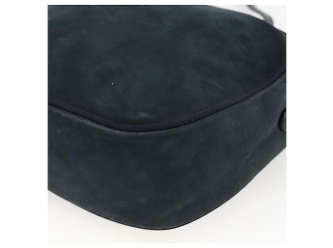 Borsa a Spalla Vala in Camoscio Blu Navy e Oro Auth BA11994 di Salvatore Ferragamo D'oro - vista 12