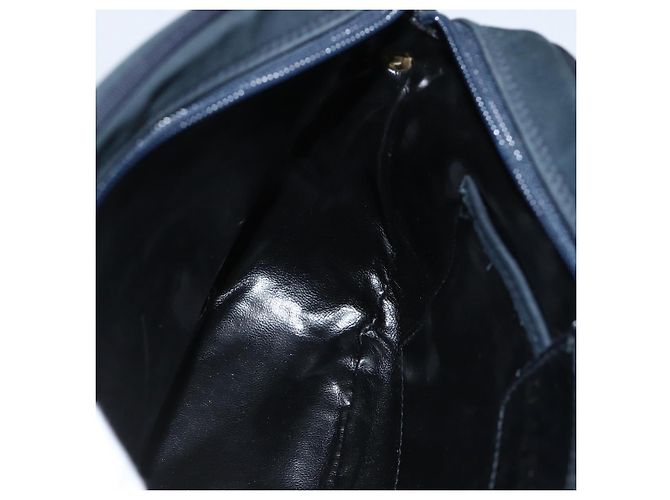 Borsa a Spalla Vala in Camoscio Blu Navy e Oro Auth BA11994 di Salvatore Ferragamo D'oro - vista 18