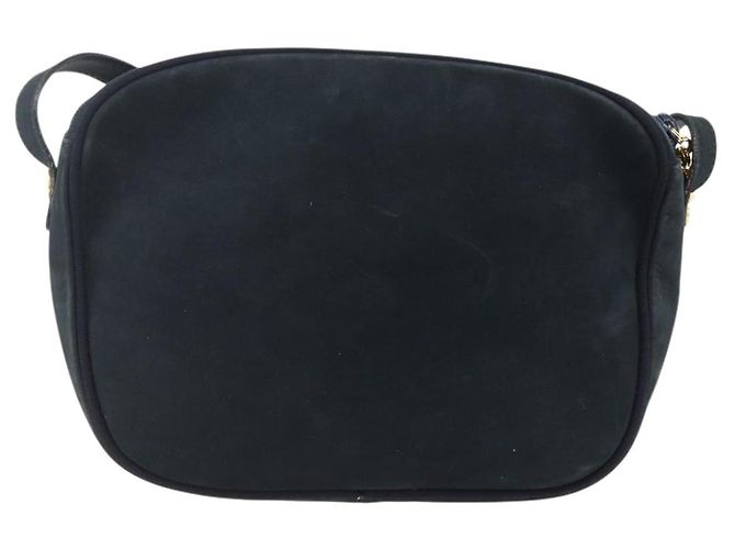 Borsa a Spalla Vala in Camoscio Blu Navy e Oro Auth BA11994 di Salvatore Ferragamo D'oro - vista 3