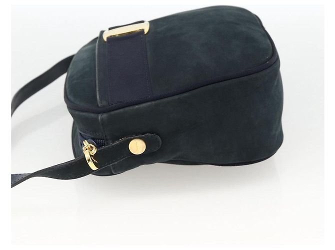 Borsa a Spalla Vala in Camoscio Blu Navy e Oro Auth BA11994 di Salvatore Ferragamo D'oro - vista 4
