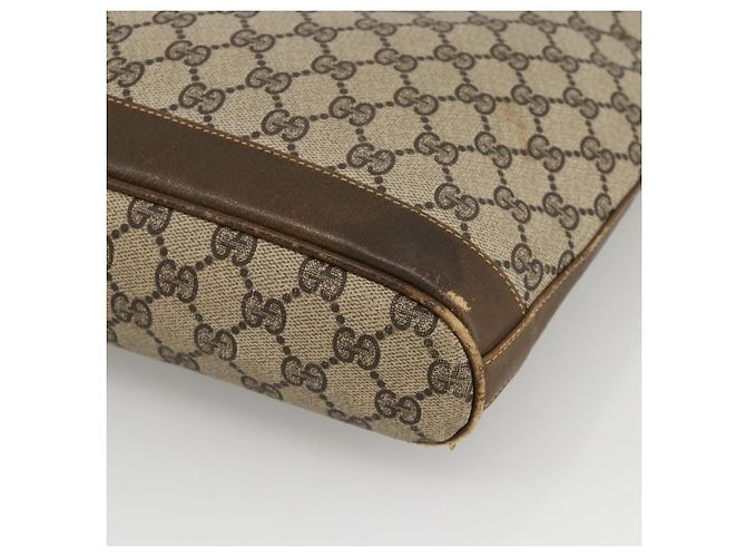 Gucci Borsa a Spalla GG Supreme PVC Beige Oro Auth bs34284 D'oro - vista 10