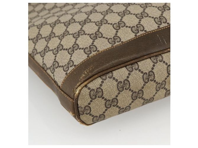 Gucci Borsa a Spalla GG Supreme PVC Beige Oro Auth bs34284 D'oro - vista 11