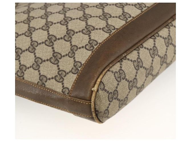 Gucci Borsa a Spalla GG Supreme PVC Beige Oro Auth bs34284 D'oro - vista 13