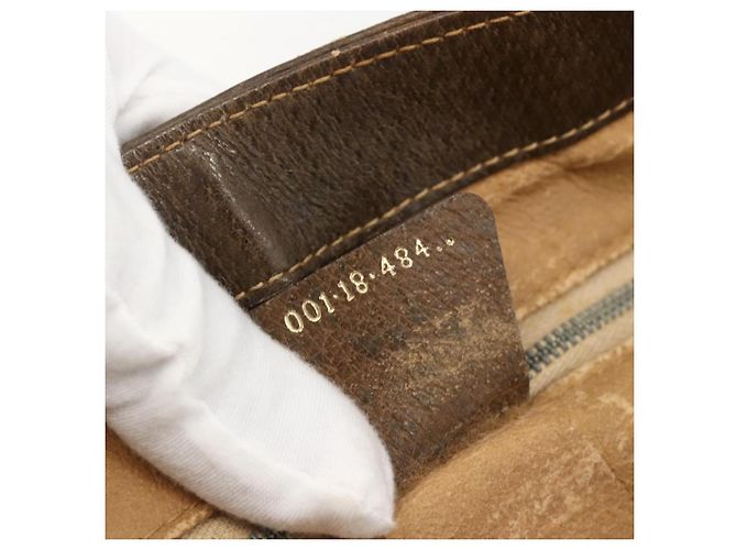 Gucci Borsa a Spalla GG Supreme PVC Beige Oro Auth bs34284 D'oro - vista 22
