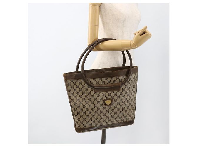 Gucci Borsa a Spalla GG Supreme PVC Beige Oro Auth bs34284 D'oro - vista 23