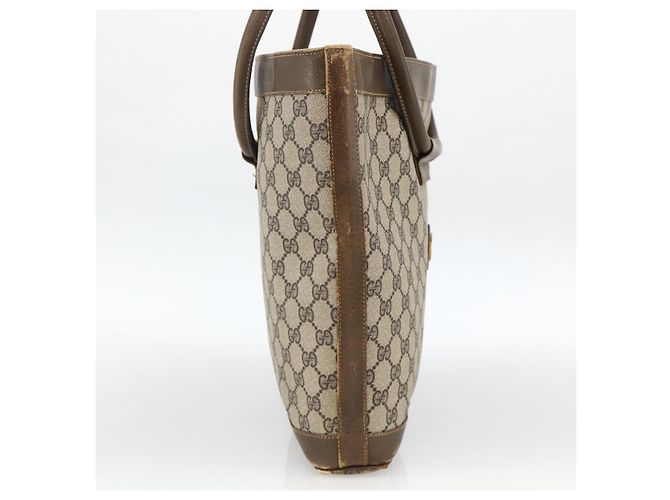 Gucci Borsa a Spalla GG Supreme PVC Beige Oro Auth bs34284 D'oro - vista 4