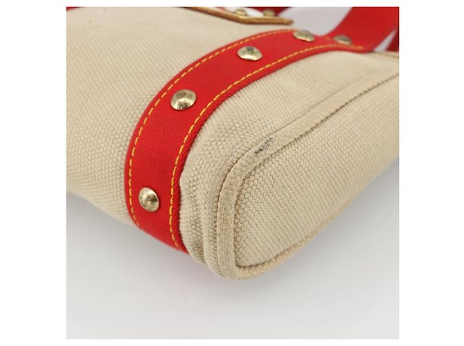 LOUIS VUITTON Antigua Cabas PM Borsa a Mano Rossa Beige M40038 LV Auth ka3789 Rosso - vista 10
