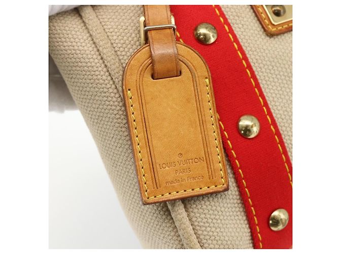LOUIS VUITTON Antigua Cabas PM Borsa a Mano Rossa Beige M40038 LV Auth ka3789 Rosso - vista 14
