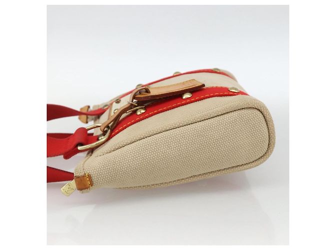 LOUIS VUITTON Antigua Cabas PM Borsa a Mano Rossa Beige M40038 LV Auth ka3789 Rosso - vista 4