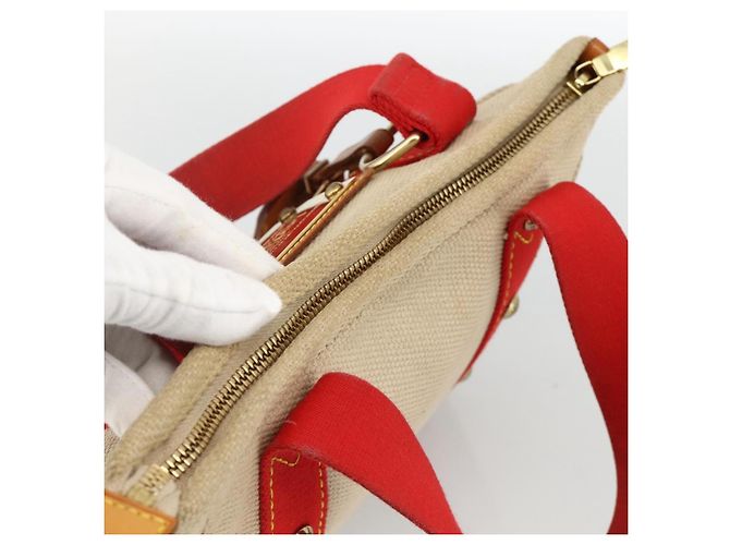 LOUIS VUITTON Antigua Cabas PM Borsa a Mano Rossa Beige M40038 LV Auth ka3789 Rosso - vista 6
