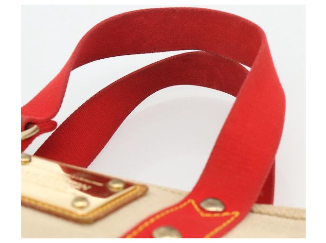 LOUIS VUITTON Antigua Cabas PM Borsa a Mano Rossa Beige M40038 LV Auth ka3789 Rosso - vista 8