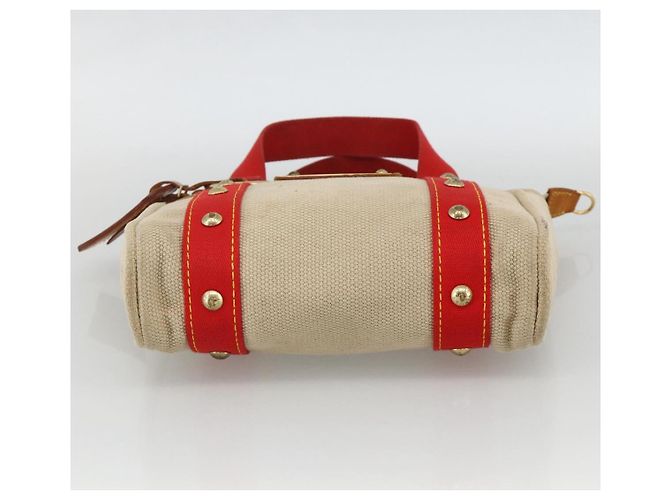 LOUIS VUITTON Antigua Cabas PM Borsa a Mano Rossa Beige M40038 LV Auth ka3789 Rosso - vista 9