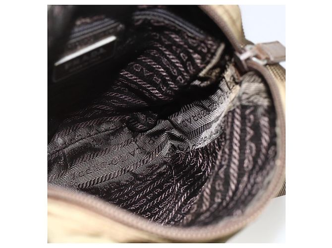 PRADA Schultertasche Nylon Khaki Silber Authentisch ARZ817 - Ansicht 18