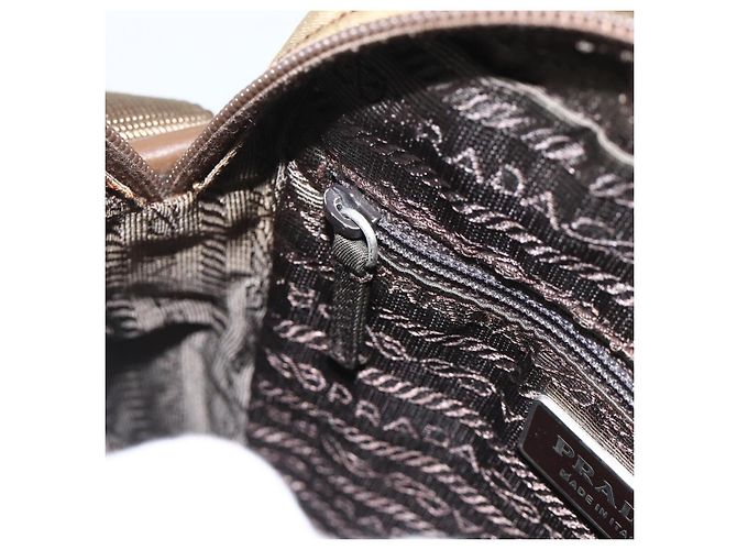 PRADA Schultertasche Nylon Khaki Silber Authentisch ARZ817 - Ansicht 20