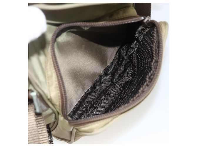 PRADA Schultertasche Nylon Khaki Silber Authentisch ARZ817 - Ansicht 22
