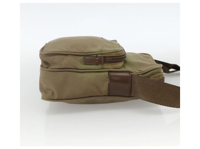 PRADA Schultertasche Nylon Khaki Silber Authentisch ARZ817 - Ansicht 5