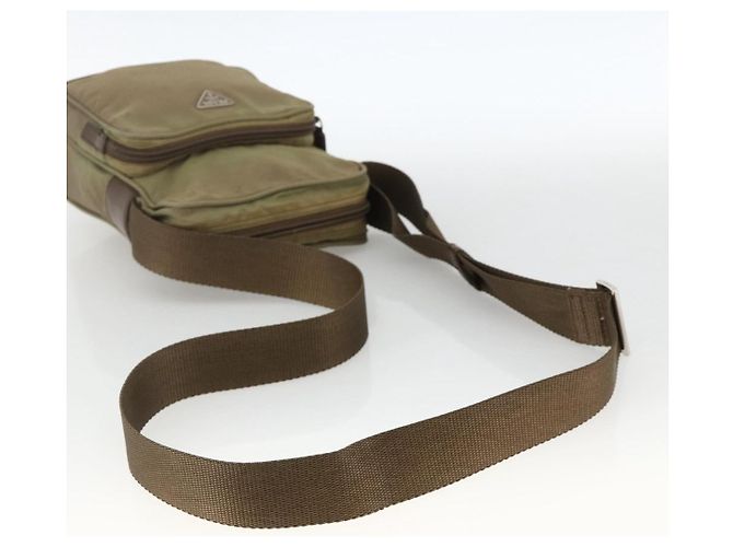 PRADA Schultertasche Nylon Khaki Silber Authentisch ARZ817 - Ansicht 7